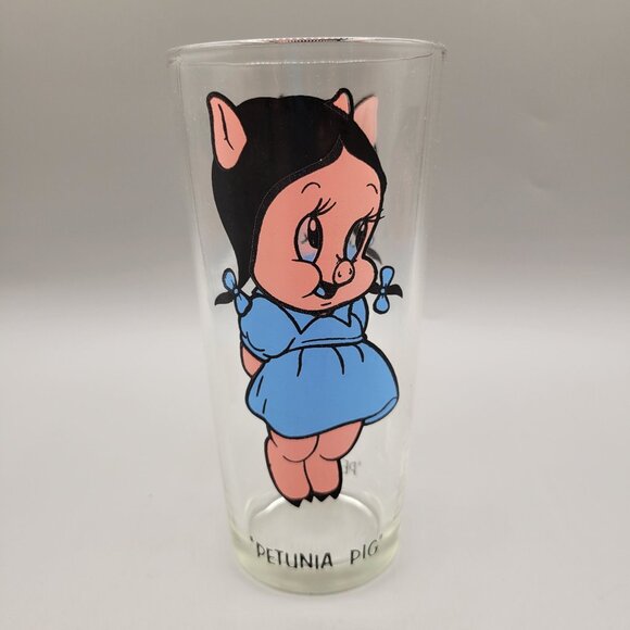Petunia Pig 1970s Pepsi Collectors Series Drinking Glass Warner Bros - Picture 1 of 9